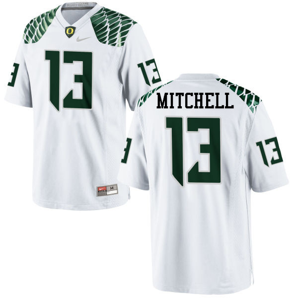 Men #13 Dillon Mitchell Oregon Ducks College Football Jerseys-White